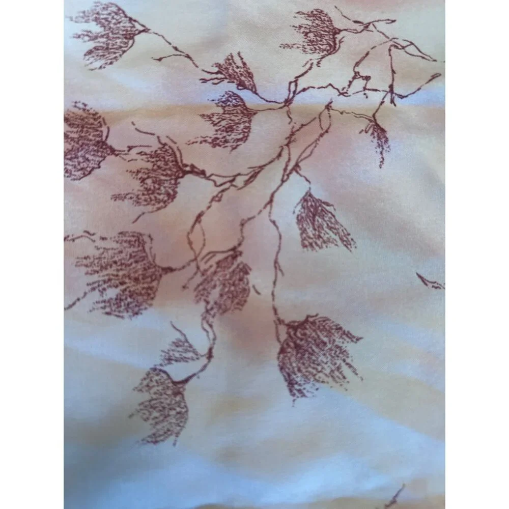 Harvé‎ Benard Pink & Burgundy Floral Square Scarf 100% Polyester Made In Italy